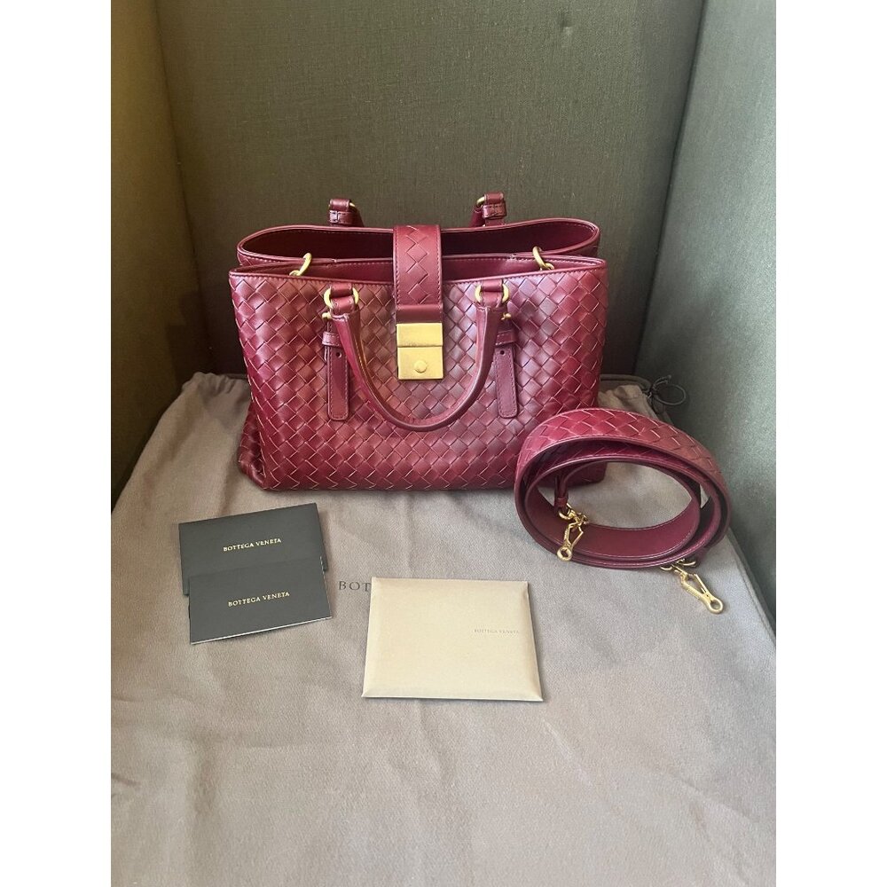 SOLD - Bottega Veneta Roma Intrecciato Small Leather Tote